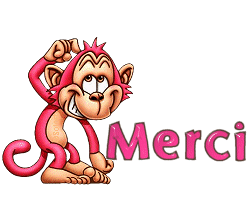 gif animé merci singe